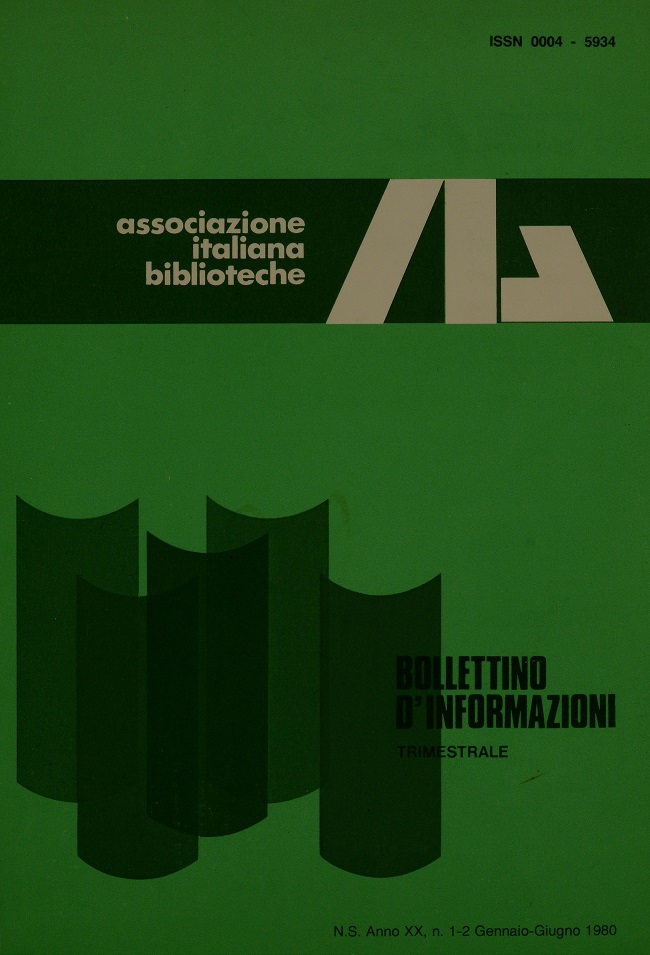 					Visualizza V. 20 N. 1-2 (1980): Gennaio-Giugno
				