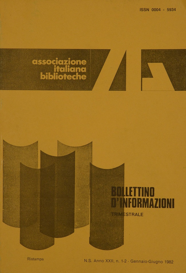 					Visualizza V. 22 N. 1-2 (1982): Gennaio-Giugno
				