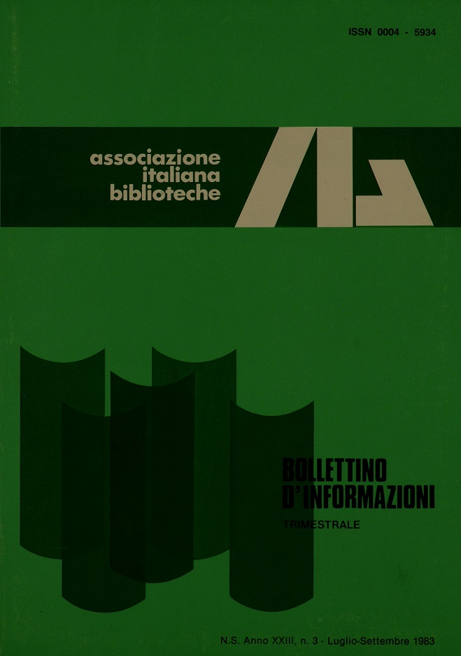 					Visualizza V. 23 N. 3 (1983): Luglio-Settembre
				