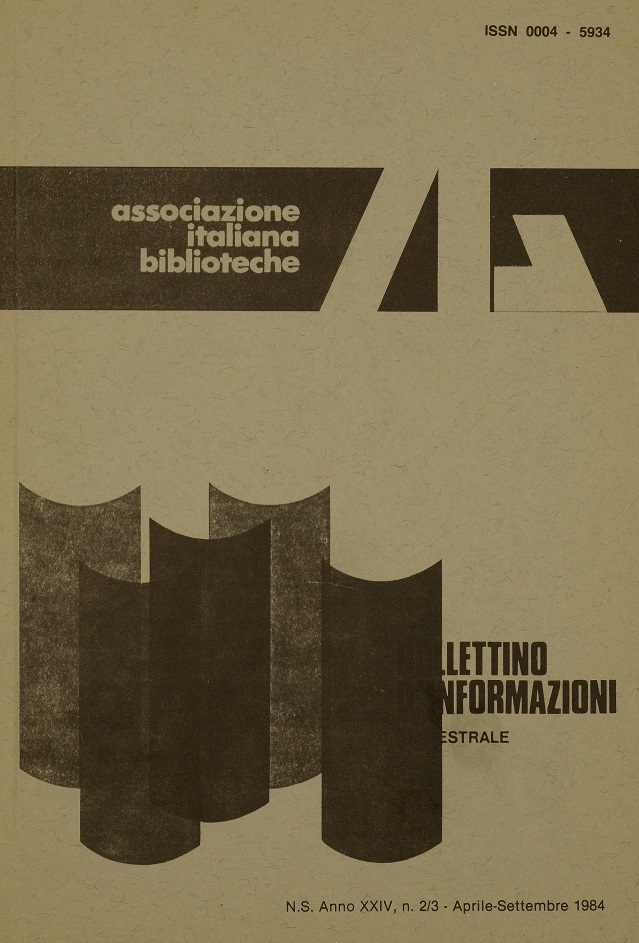 					Visualizza V. 24 N. 2-3 (1984): Aprile-Settembre
				