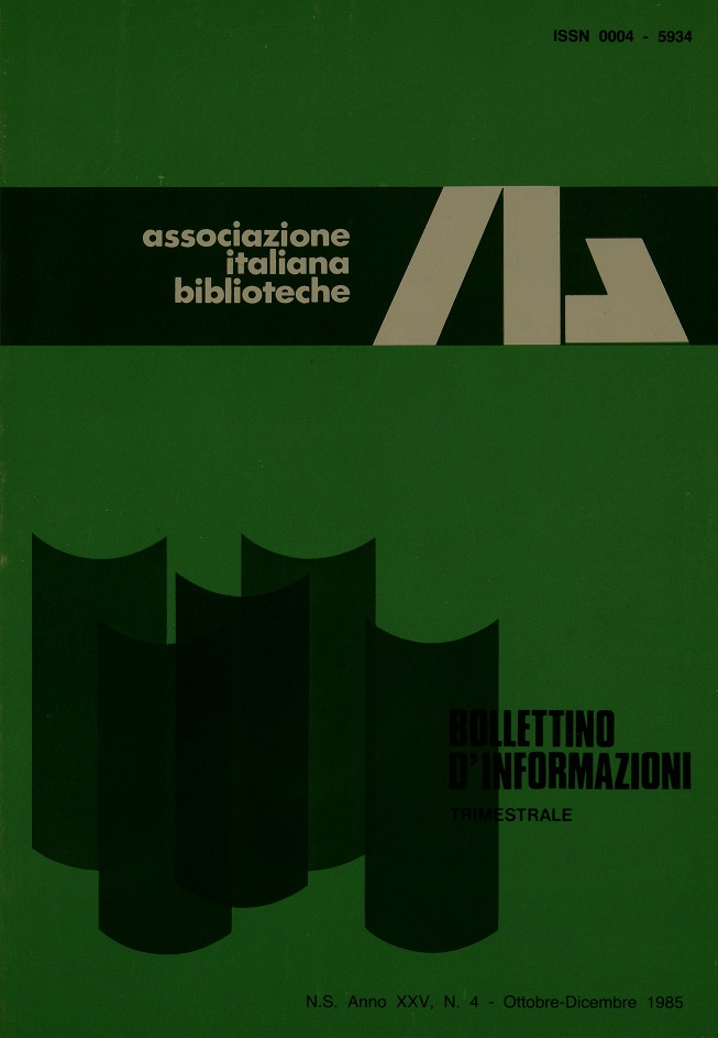 					Visualizza V. 25 N. 4 (1985): Ottobre-Dicembre
				