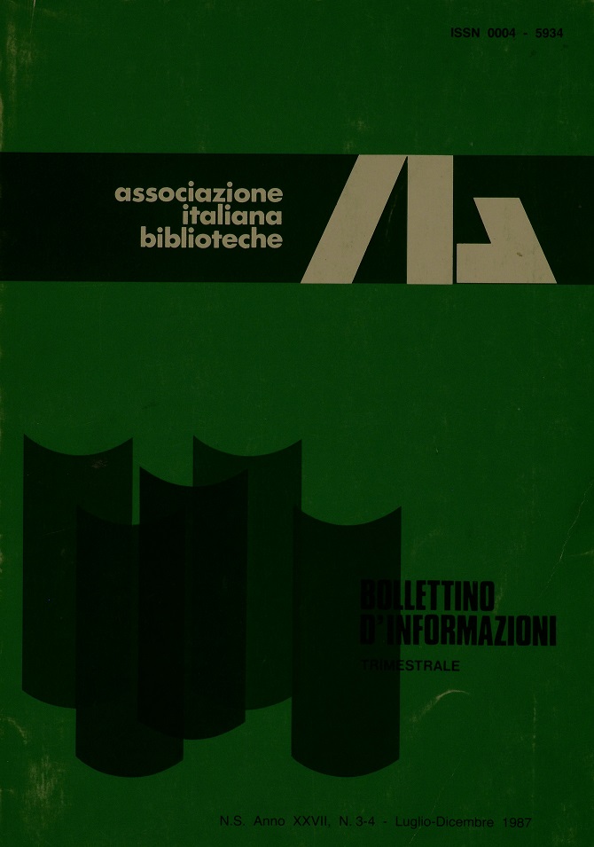 					Visualizza V. 27 N. 3-4 (1987): Luglio-Dicembre
				