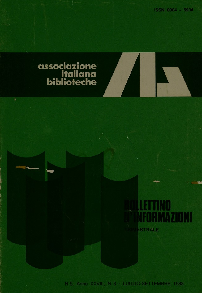 					Visualizza V. 28 N. 3 (1988): Luglio-Settembre
				